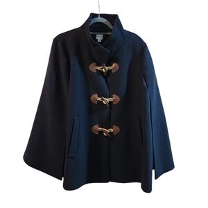 J. Crew Navy Cape with Gold Toggles